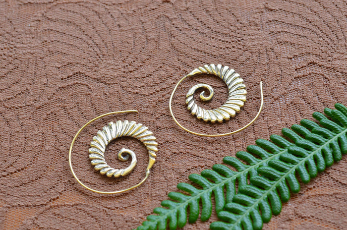 Spiral Brass Earrings