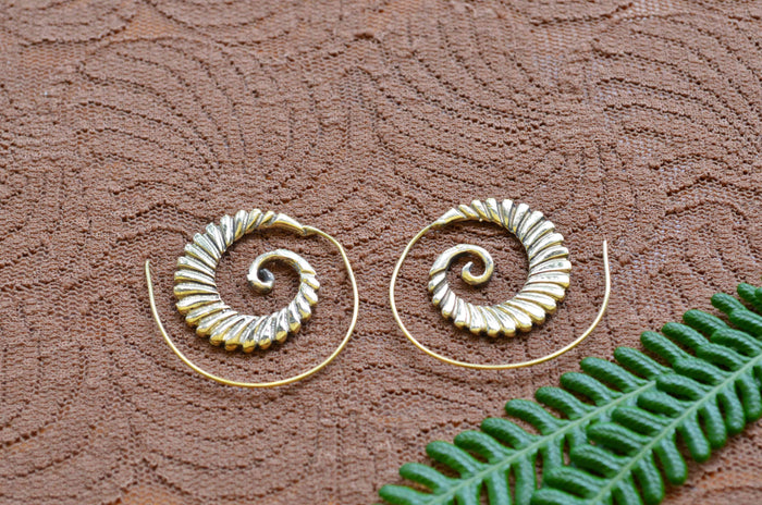 Spiral Brass Earrings