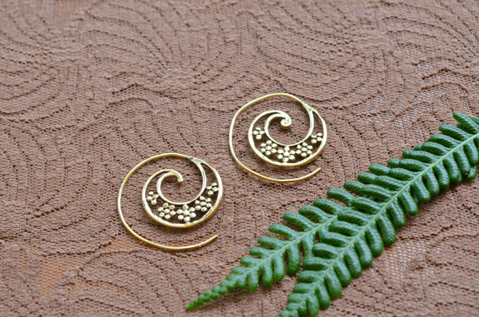 Spiral Brass Earrings