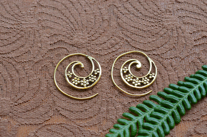 Spiral Brass Earrings