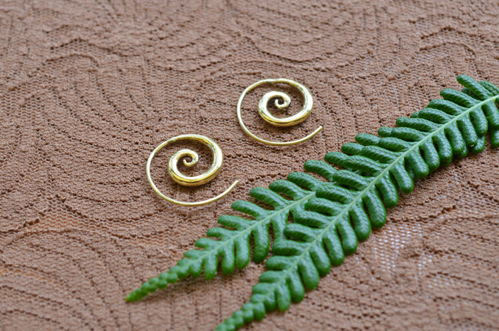 Spiral Brass Earrings