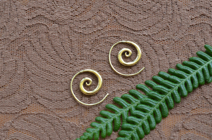 Spiral Brass Earrings