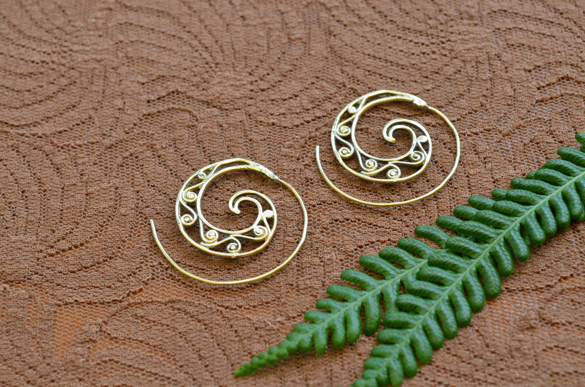 Spiral Brass Earrings