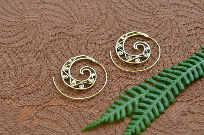 Spiral Brass Earrings