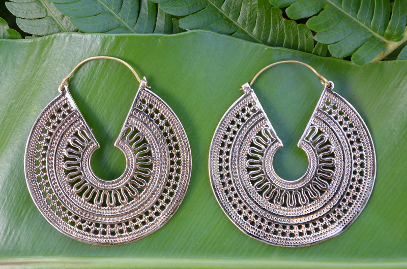 Gypsy Keyhole Brass Earrings