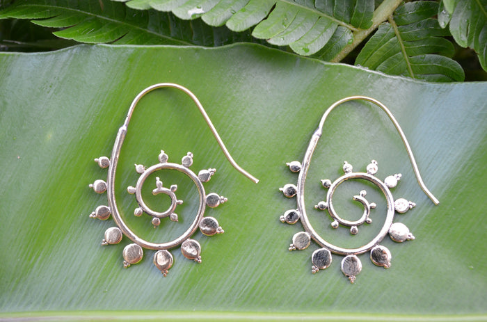 Gypsy Spiral - Brass Earrings