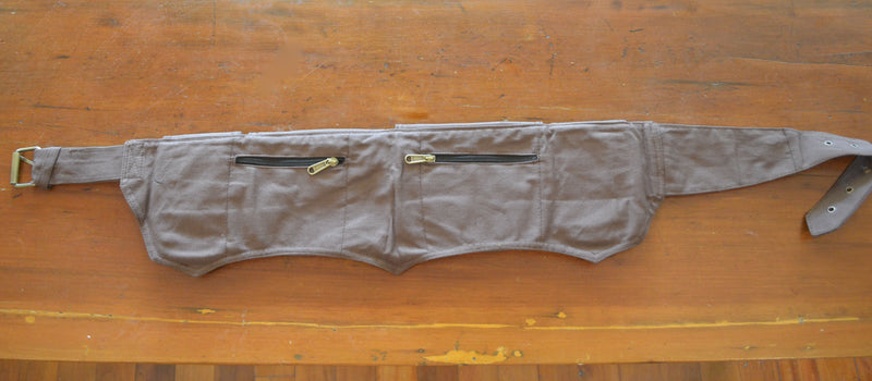4 Pocket Unisex Cloth Canvas Pocket Belt