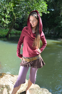 Wanderer Long Sleeved Top - Cowl Neck Hoodie