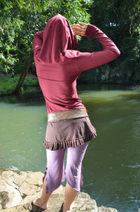 Wanderer Long Sleeved Top - Cowl Neck Hoodie