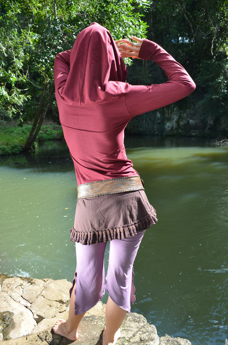 Wanderer Long Sleeved Top - Cowl Neck Hoodie
