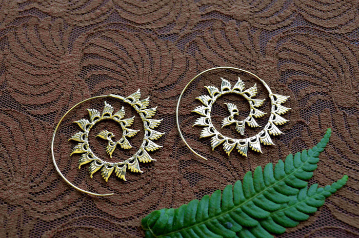 Spiral Brass Earrings