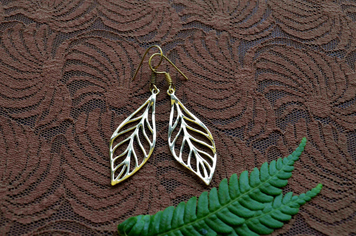 Leaf Brass Earrings
