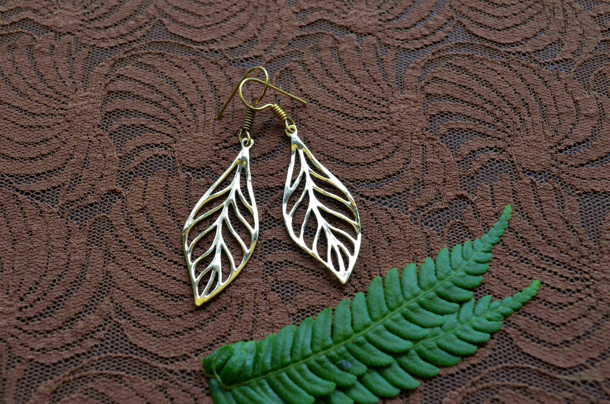 Leaf Brass Earrings