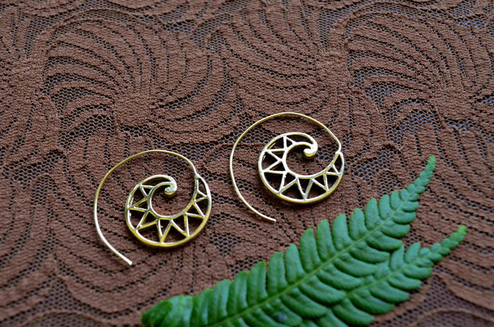 Spiral Brass Earrings