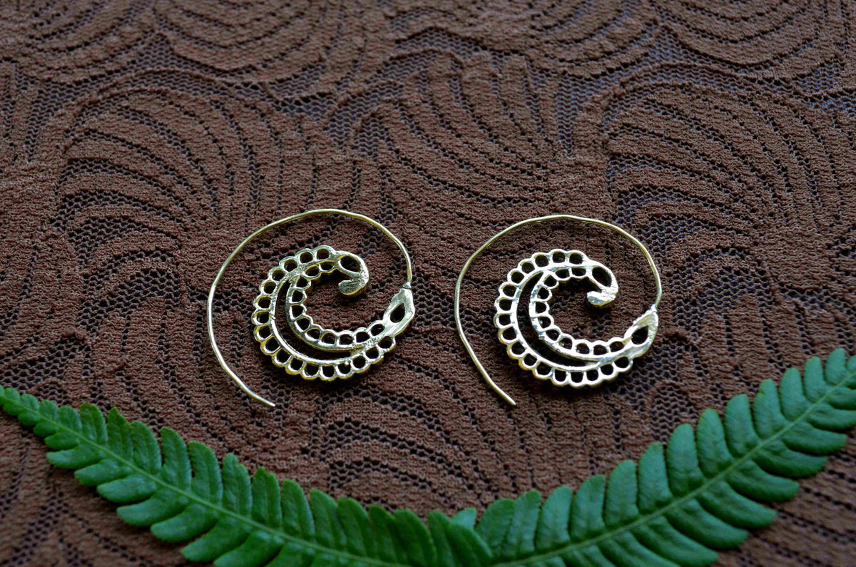 Spiral Brass Earrings