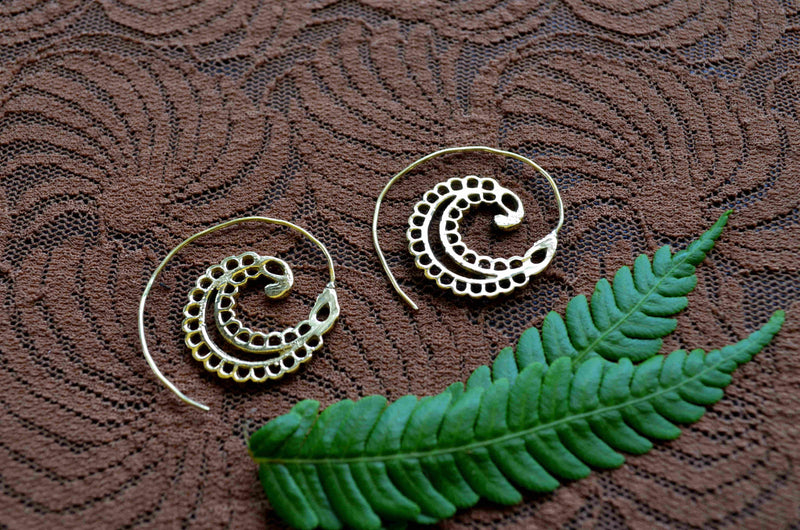 Spiral Brass Earrings