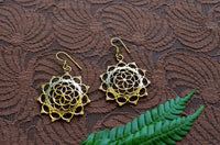 Flower of Life Brass Earrings