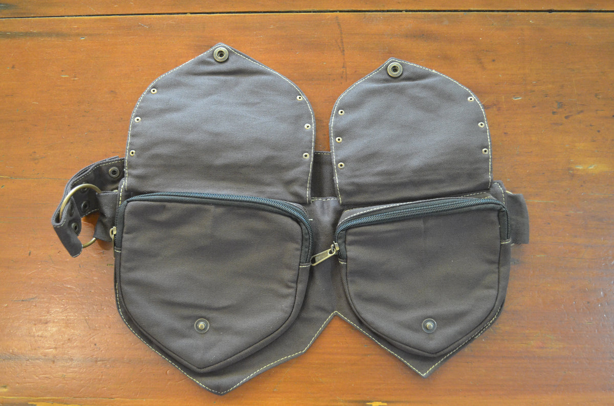 2 Leaf Pixie Pocket Belt - Cotton Canvas - Brown