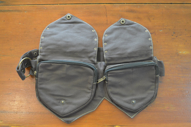 2 Leaf Pixie Pocket Belt - Cotton Canvas - Brown