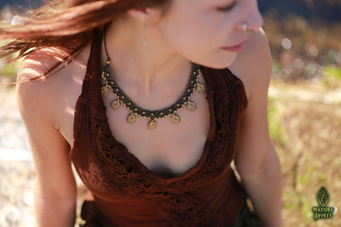 Macrame Necklaces with Brass