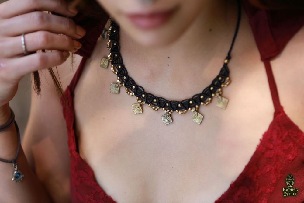 Macrame Necklaces with Brass