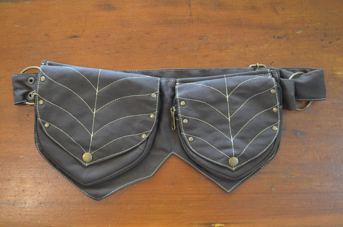 2 Leaf Pixie Pocket Belt - Cotton Canvas - Brown
