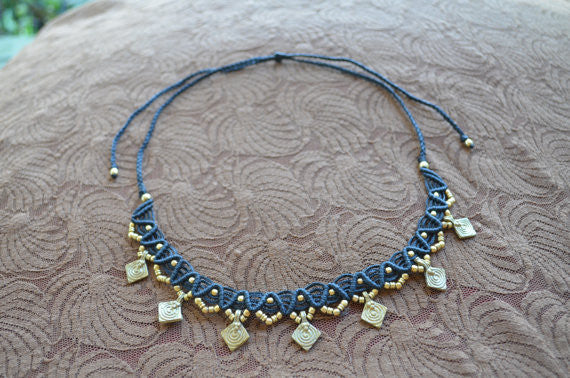 Macrame Necklaces with Brass