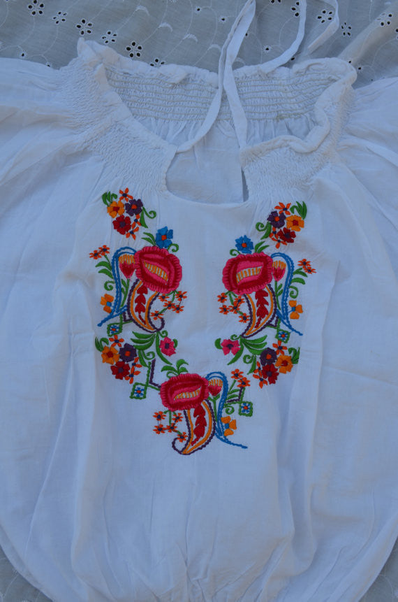 Embroidered Smock Top