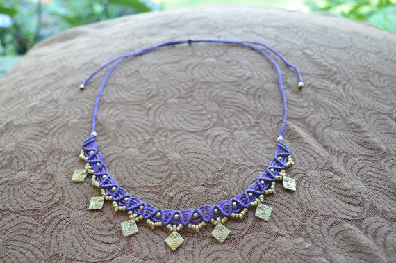 Macrame Necklaces with Brass